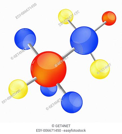 illustration of colorful vector molecule on an isolated background
