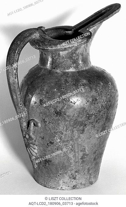 Etruscan Beak-Spouted Oinochoe; Etruria; early 5th century B.C; Bronze; 19.1 cm (7 1, 2 in.)