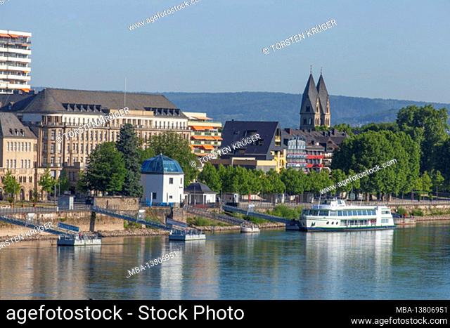 Rheinuferpromenade, Koblenz, Rhineland-Palatinate, Germany, Europe