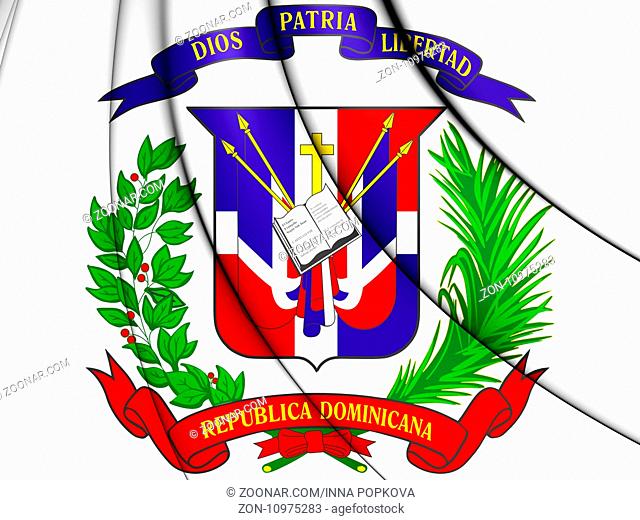 Dominican Republic Coat of Arms. 3D Illustration