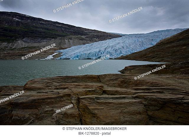 Svartisen glacier and Austerdalisen lake, Norway, Scandinavia, Europe