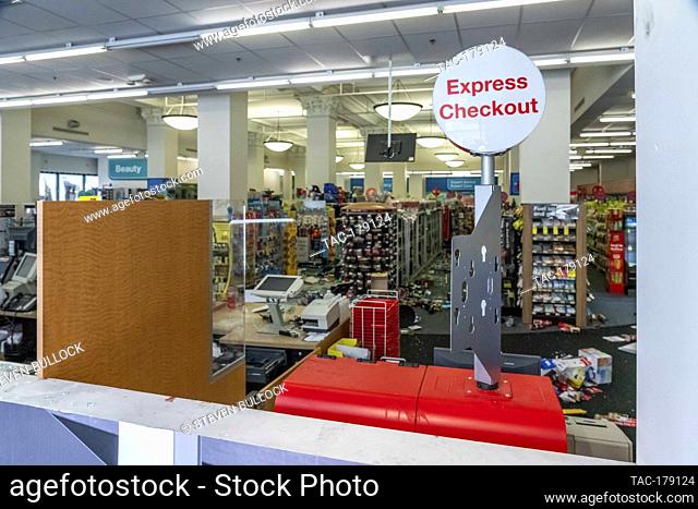 Interior damages of CVS Pharmacy at 4th St and Chestnut on May 30, 2020 in Louisville, Kentucky. (Credit: Steven Bullock/The Photo Access)