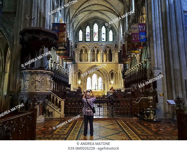 Inside Saint Patrickâ. . s Cathedral, Dublin, Ireland, Europe