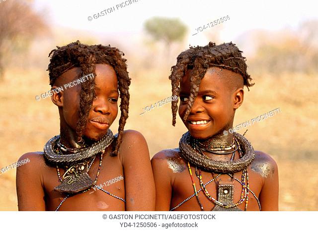 Himba boys, Kaokoland, Kunene region, Namibia