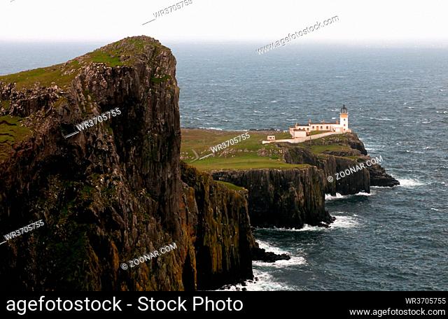 Neist Point lighthouse in Isle of Skye in Scotland, UK