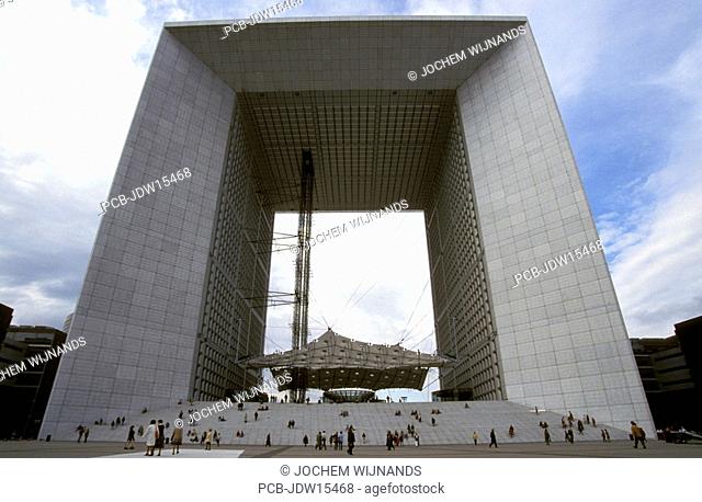 Paris, The Grande Arche or Great Arch on the Voie Triumphale of la Defense