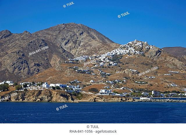 Hora, the main town on a rocky spur, Serifos, Cyclades, Greek Islands, Greece, Europe