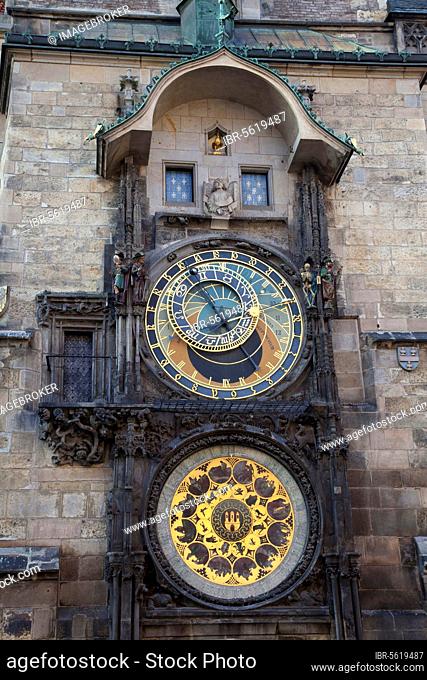 Astronomical Clock on town hall, Old Town, Prague, Czech Republic, Europe