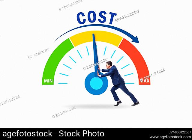 Cost management concept with the businessman