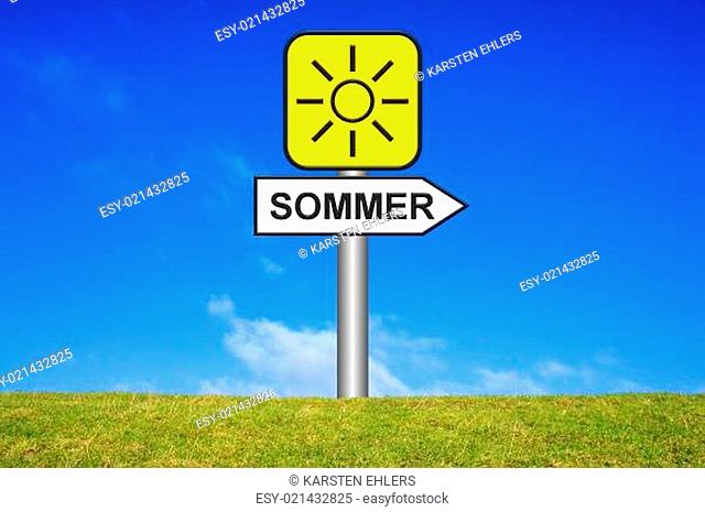 Schild Wegweiser: Sommer