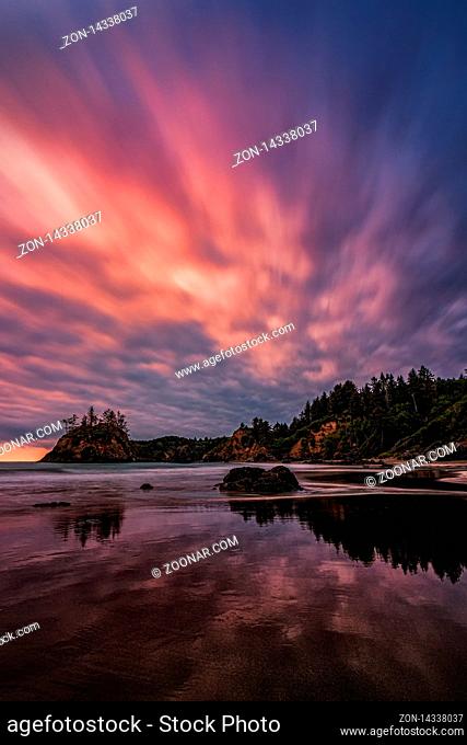 A color image of a dramatic landscape at a northern California beach