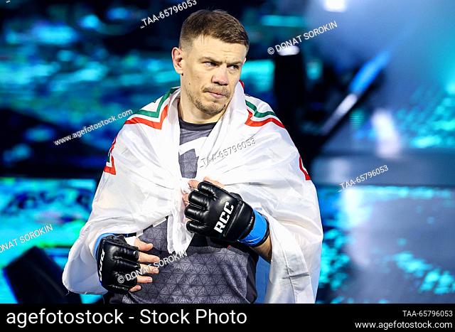 RUSSIA, YEKATERINBURG - DECEMBER 15, 2023: MMA fighter Maxim Grishin of Russia is seen before his light heavyweight bout against Asylzhan Bakhytzhanuly of...