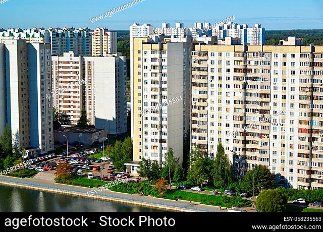 Top view of the sleeping area Zelenograd in Moscow, Russia