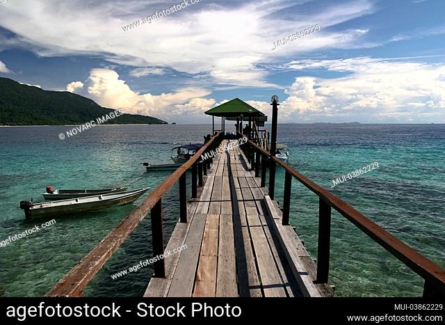 Pier of the Panuba Inn Resort on Panuba Beach, Pulau Tioman, Malaysia, Southeast Asia, Asia