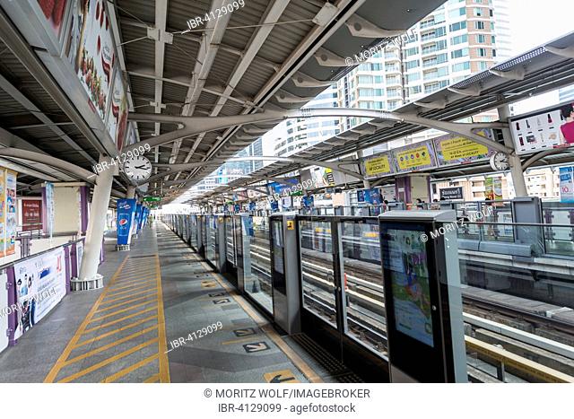 BTS Skytrain station, Bangkok Mass Transit System, platform, Bangkok, Thailand