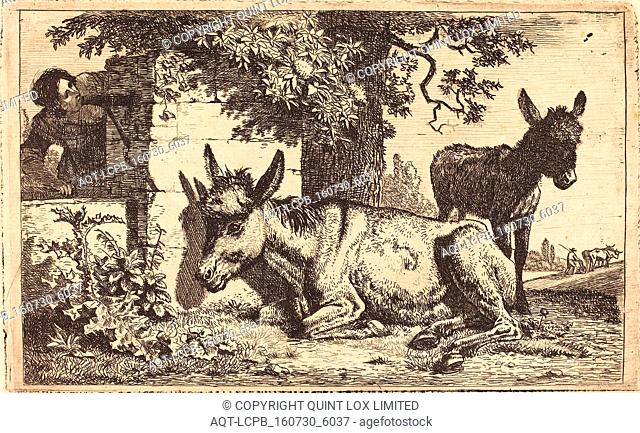 Jean-Louis Demarne (French, 1744 - 1829), A Donkey by a Water Well, etching in black on laid paper