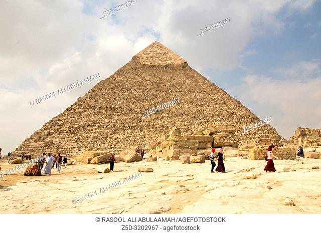 Cairo, Egypt – November 12, 2018: photo for Pyramid of Khufu in the Pyramids of Giza in Cairo city capital of Egypt