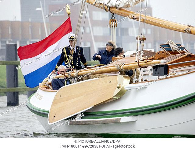 Princess Beatrix of The Netherlands at Bataviahaven in Lelystad on June 14, 2018, to attend the 100th anniversary of the Zuiderzee Act