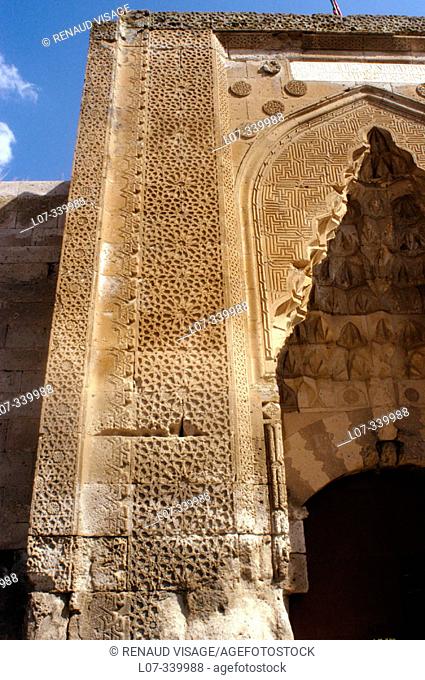 Entrance to the Agzikarahan Caravanserai. Cappadocia. Turkey