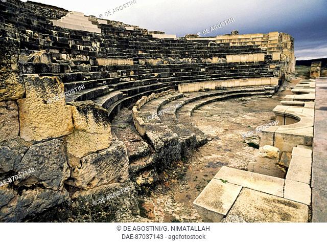 Roman theatre, Segobriga archaeological park, near Saelices, Castile-La Mancha, Spain. Roman civilisation, 1st century