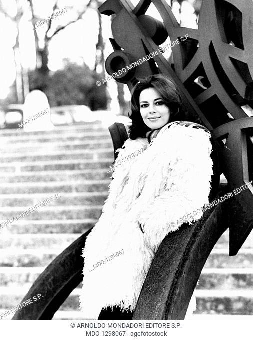 Portrait of Giovanna Ralli. Portrait of Italian actress Giovanna Ralli wearing a fur coat. Rome, 1975