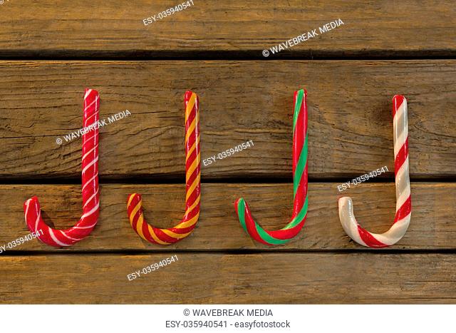 Colorful candy canes