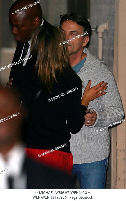 Jennifer Aniston leaving the ABC studios after taping for late-night talk show 'Jimmy Kimmel Live!' Featuring: Jennifer Aniston Where: Los Angeles, California