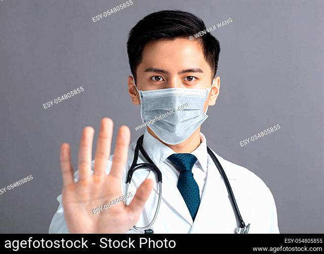 young male doctor hand with no sign