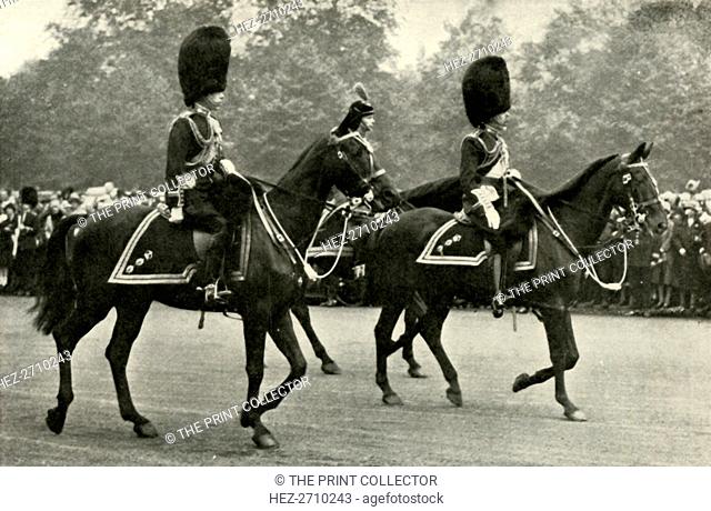 'King George Riding With the Late King George V and the Prince of Wales, 1928.', 1937. Creator: Unknown