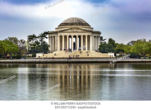 Tidal Basin Reflection Staute Jefferson Memorial Washington DC