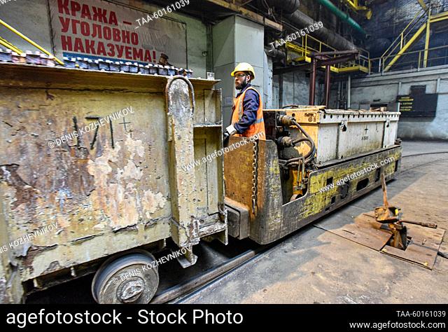 RUSSIA, NORILSK - JUNE 30, 2023: An employee is at work at a shop of the Copper Plant of Norilsk Nickel's Polar Division