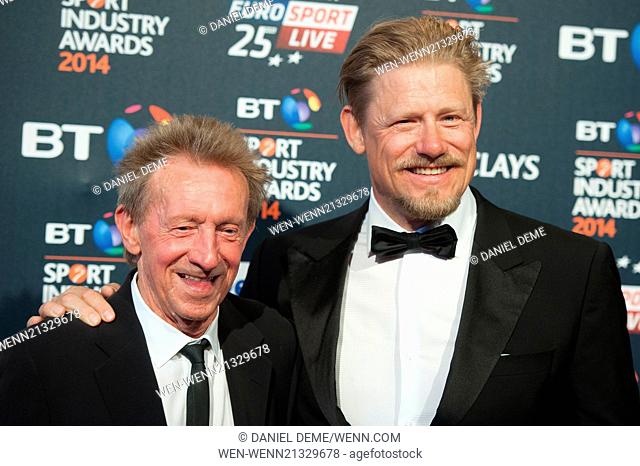 BT Sport Industry Awards held at Battersea Evolution - Arrivals. Featuring: Denis Law, Peter Schmeichel Where: London, United Kingdom When: 08 May 2014 Credit:...