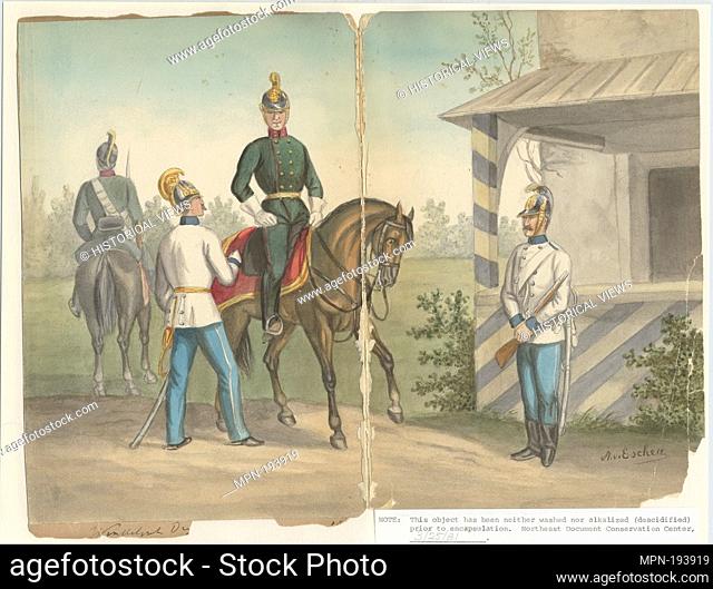 Austrian cavalry. Vinkhuijzen, Hendrik Jacobus (Collector) Escher, Albert von (1839-1905) (Artist). The Vinkhuijzen collection of military uniforms Austria...