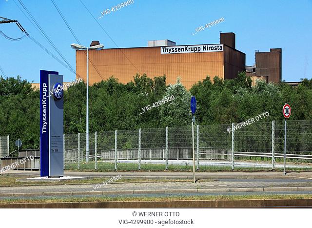 DEUTSCHLAND, BOCHUM, WATTENSCHEID, HOENTROP, 02.08.2013, D-Bochum, Ruhr area, Westphalia, North Rhine-Westphalia, NRW, D-Bochum-Hoentrop, company nameplate