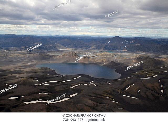 Landschaft rund um Landmannalaugar Iceland aus der Luft