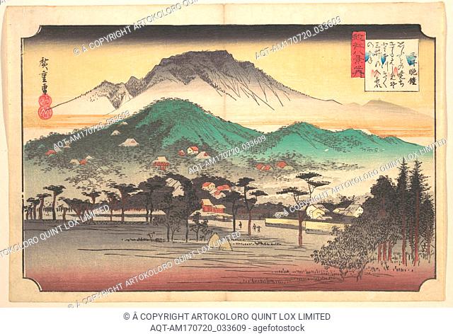 è¿‘æ±Ÿå…«æ™¯ä¹‹å†…ã€€ä¸‰äº•æ™©é˜, Vesper Bells at Mii Temple, Edo period (1615â€“1868), ca. 1832, Japan, Polychrome woodblock print; ink and color on paper