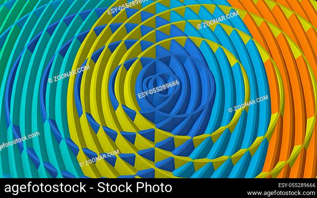 Intersecting colorful circles. 3d rendering. Large resolution