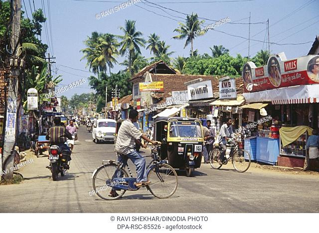 street scene , alppuzha , kerala , india