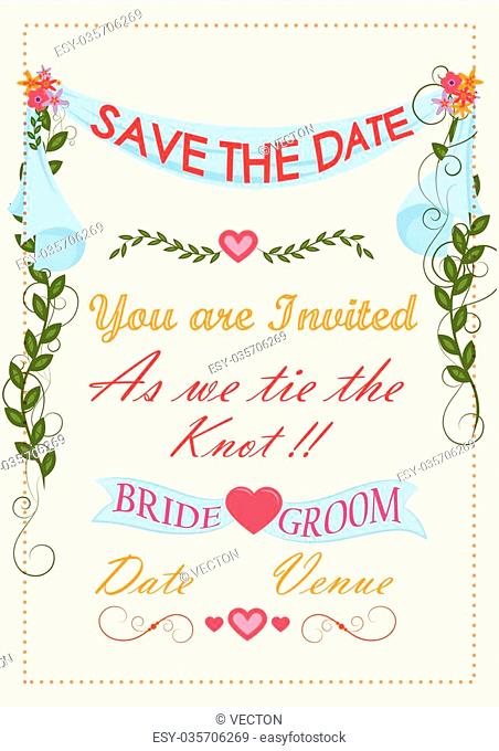 Wedding invitation typography. Vector illustration