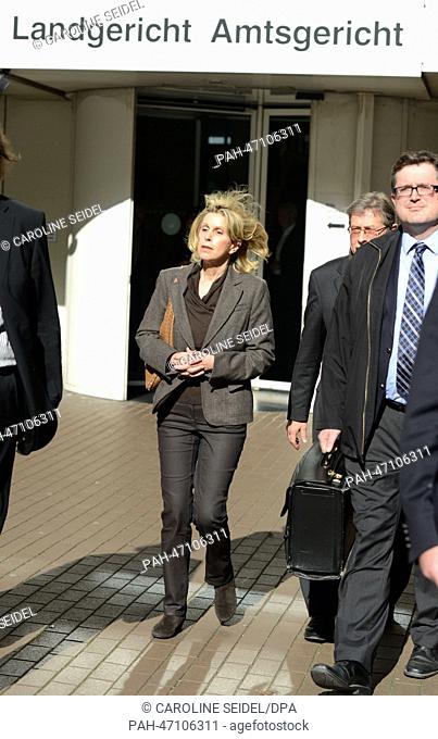 Quelle heiress Madeleine Schickedanz leaves the regional court in Cologne,  Germany, 13 March 2014. Schickedanz gave testimony in the Sal