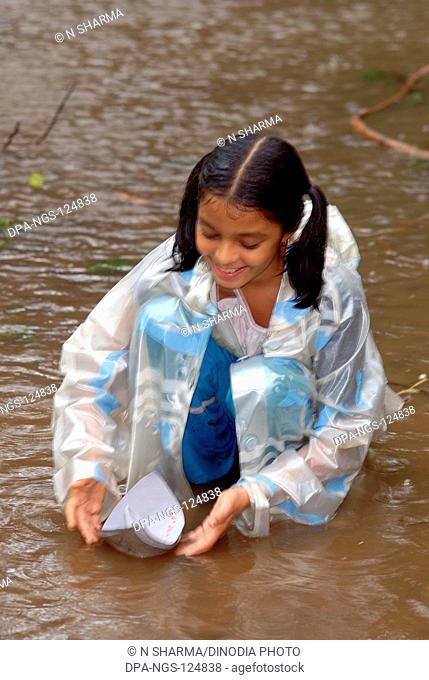 Child in Rain Water , India MR