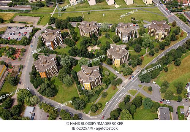 Aerial, high-rise estate, Boele, Hagen, Ruhr area, North Rhine-Westphalia, Germany, Europe