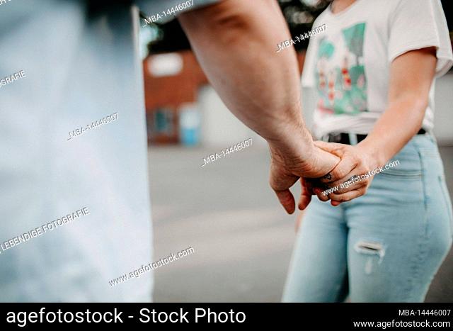 Young couple in love, outside
