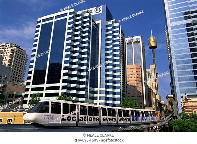 Monorail and skyline, Darling Harbour, Sydney, New South Wales, Australia, Pacific