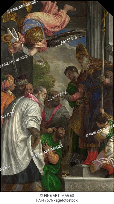 The Consecration of Saint Nicholas. Veronese, Paolo (1528-1588). Oil on canvas. Renaissance. 1562. National Gallery, London. 286, 5x175. Painting