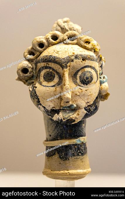 pendant in the shape of a female head, from Carthage, 4th-3rd cent. BCE, Carthage National museum, The Coliseum , Rome, Lazio, Italy ,