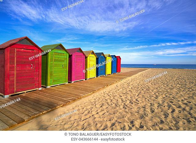 San Juan of Alicante beach playa at Costa blanca of Spain colorful houses
