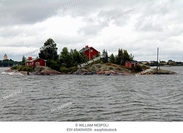 Finnish islands in the bay of Helsinki