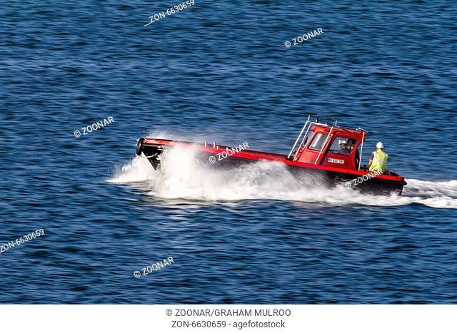 Speeding Patrol Boat Toulan France
