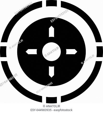 Hunting gun aim icon. Simple illustration of hunting gun aim vector icon for web design isolated on white background